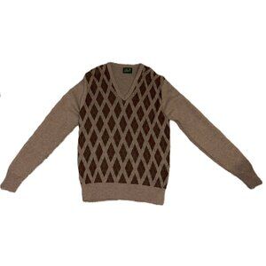 Vintage Arnie Arnold Palmer Men V-Neck Sweater Brown/Beige Lightweight Large